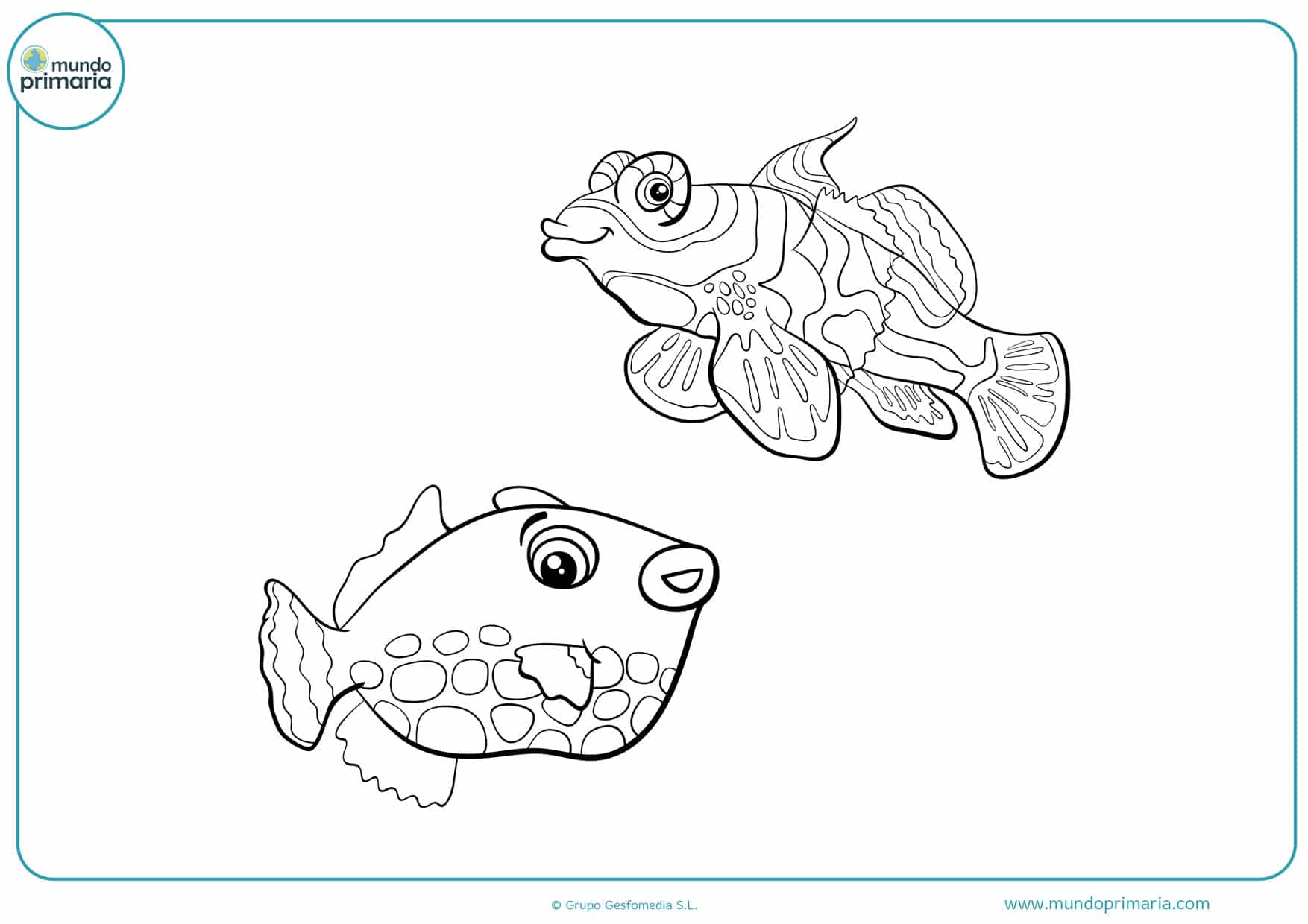 dibujos para colorear de peces tropicales