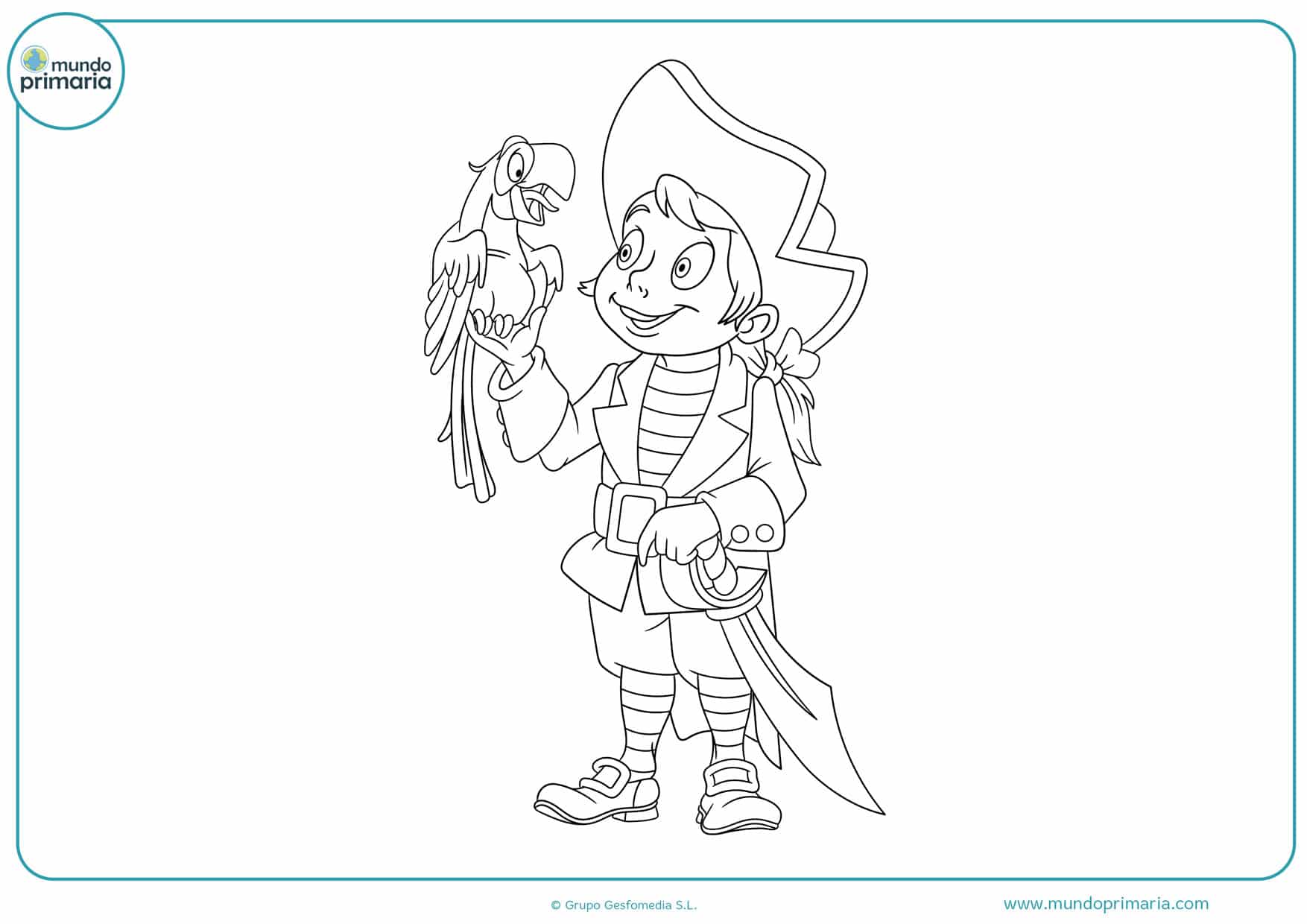 dibujos para colorear de piratas infantiles