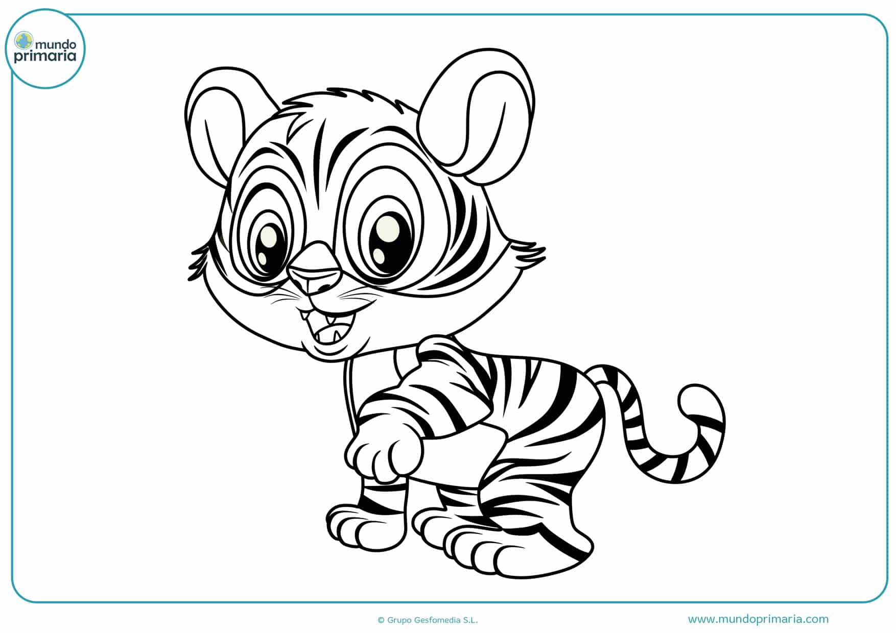▷ Dibujos de Tigres para Colorear - Fáciles de Imprimir