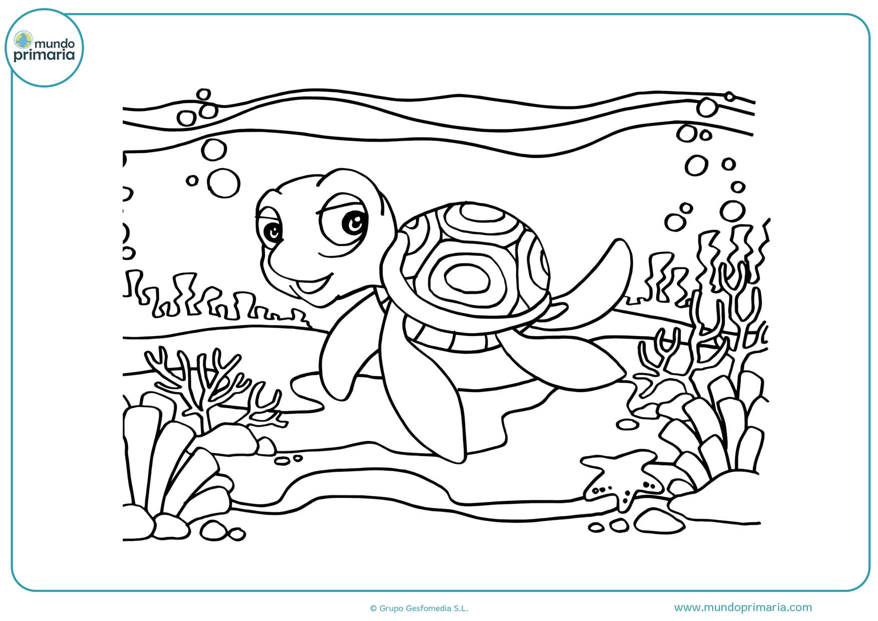 dibujos para colorear de tortugas mar