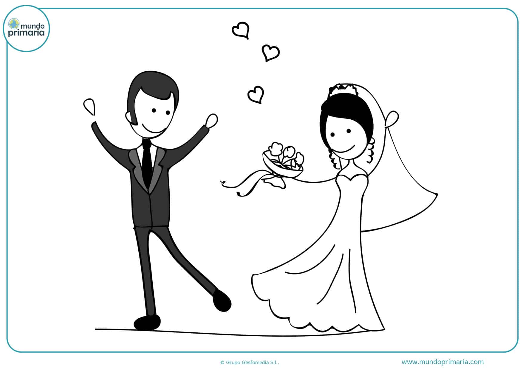 Dibujos de Boda para Colorear 【Novios, Novias y Más】
