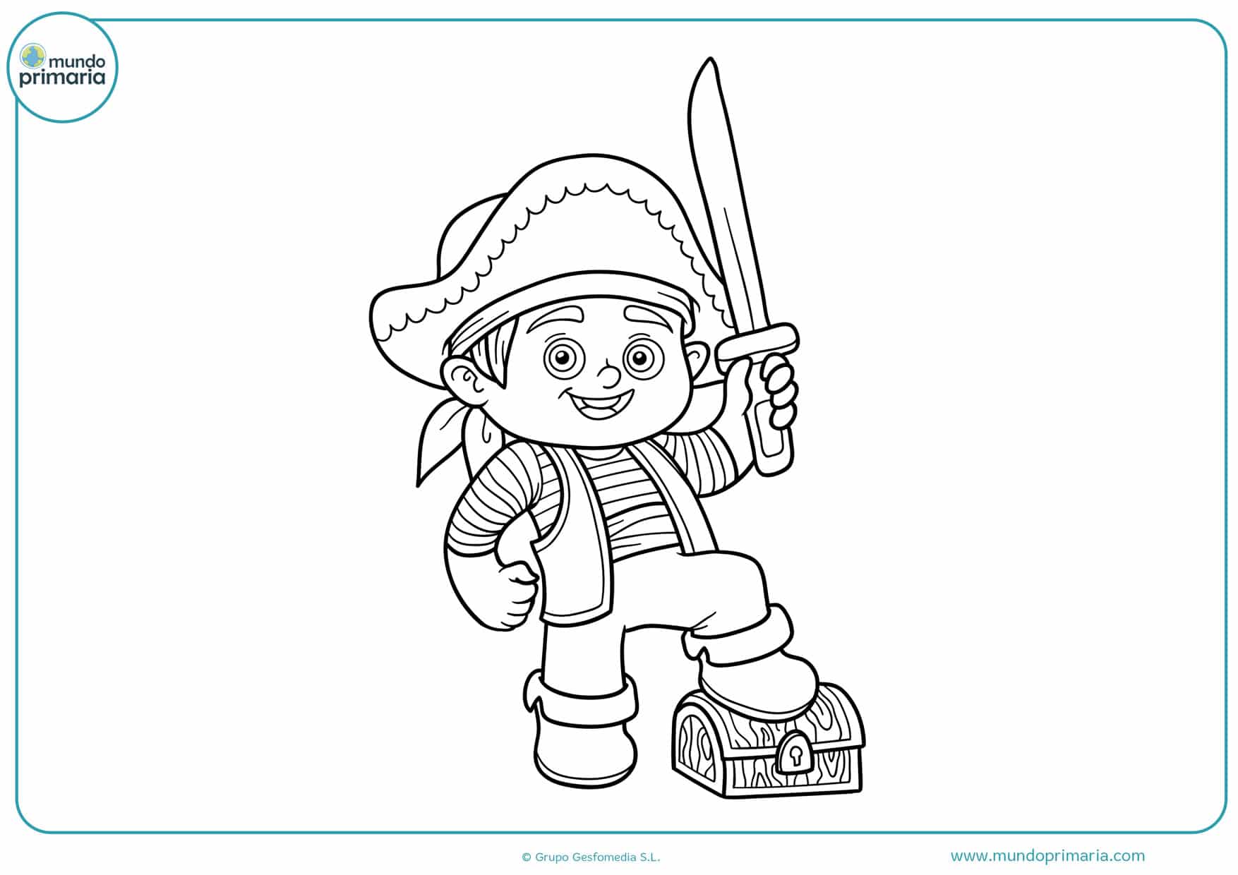 dibujos para pintar de niños piratas