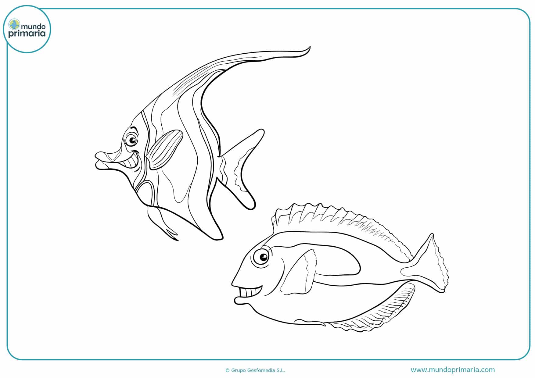 dibujos de peces en el mar para colorear