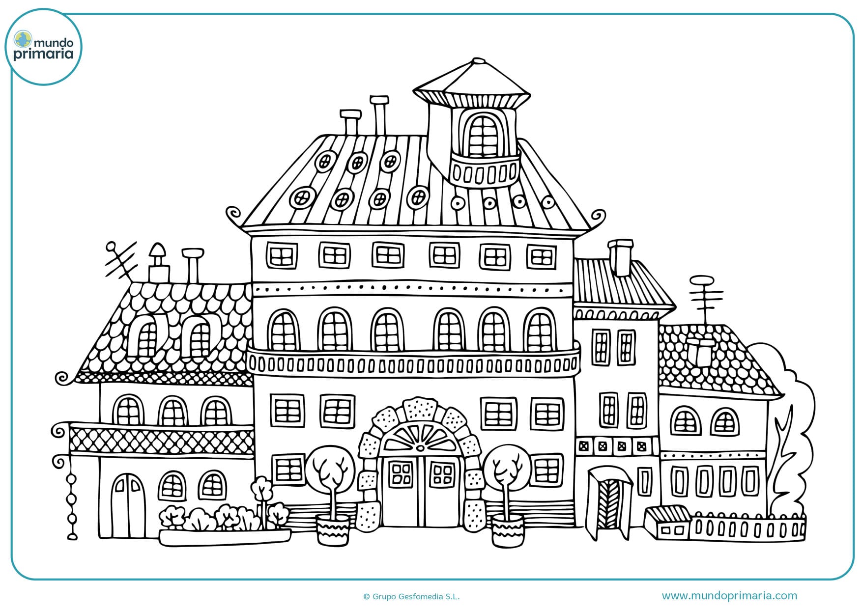 dibujos de planos de casas para colorear