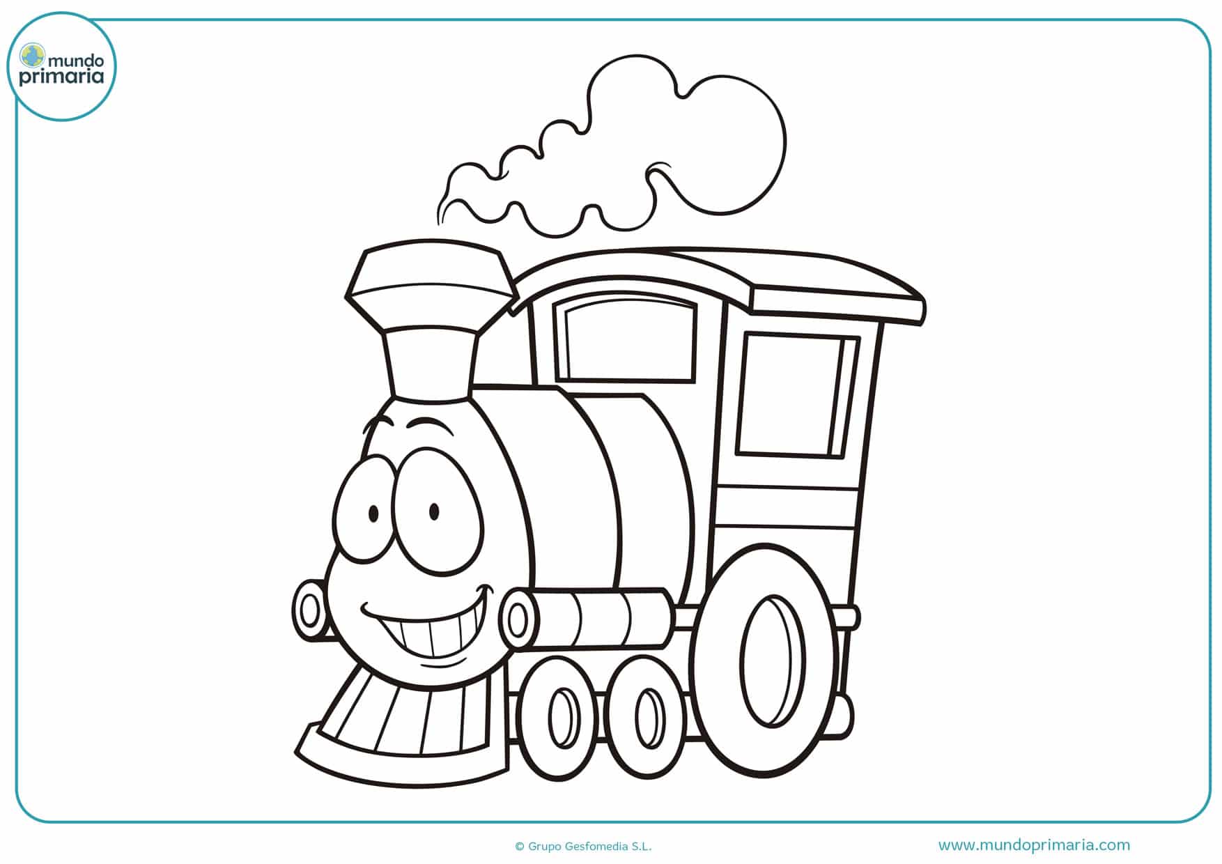 dibujos de trenes para colorear para niños