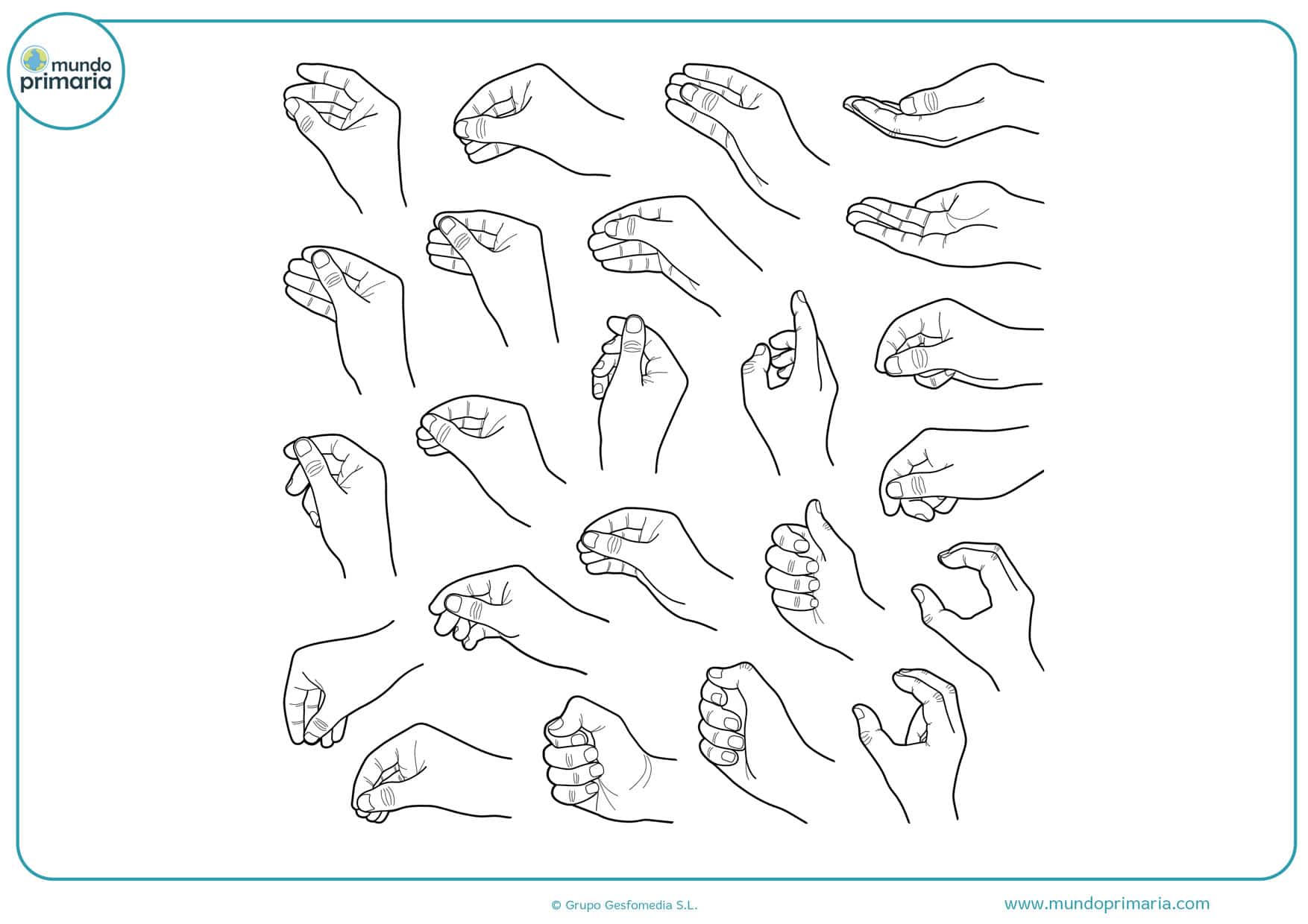 dibujos de unas manos para colorear