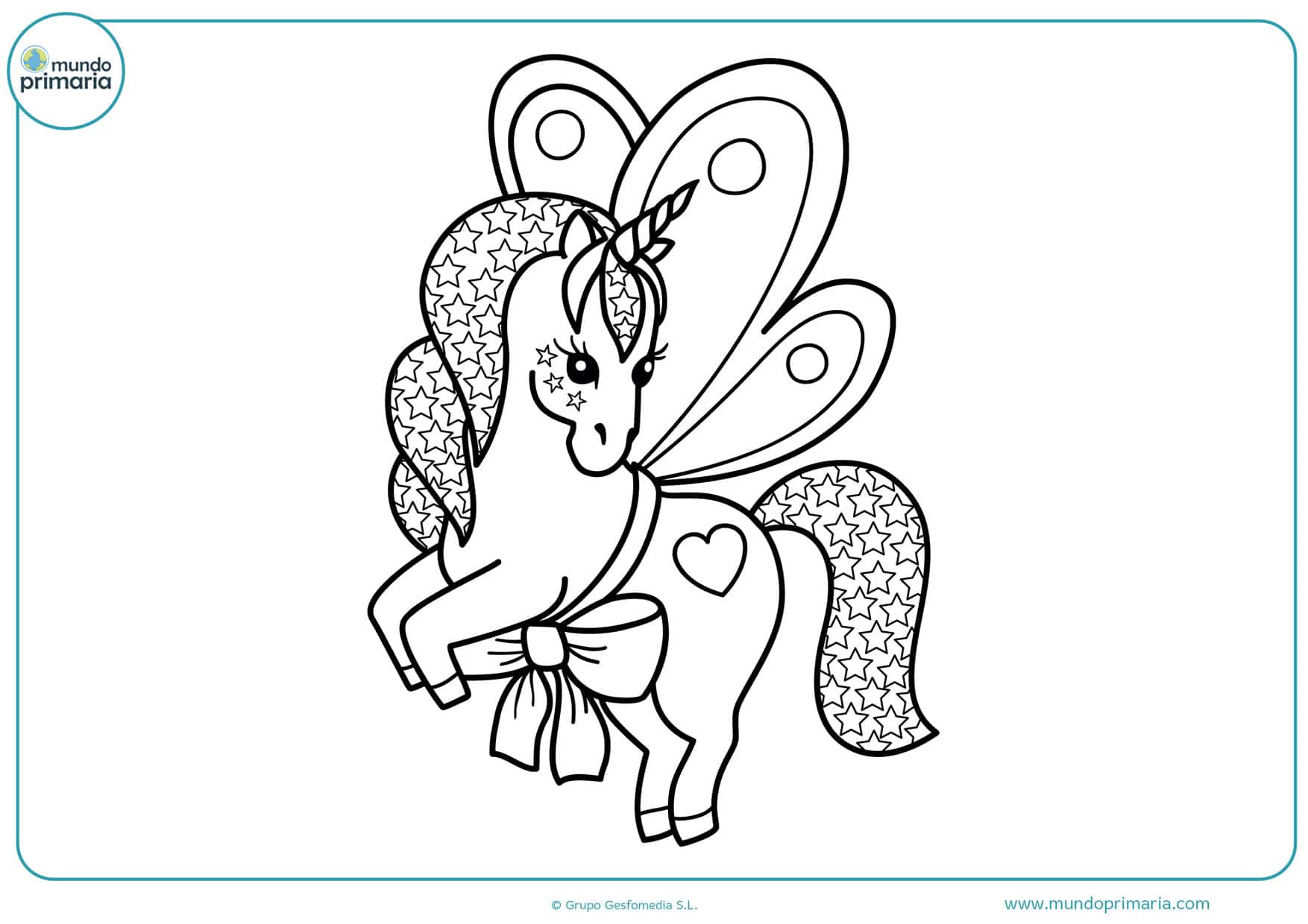 dibujos de unicornios con alas para colorear