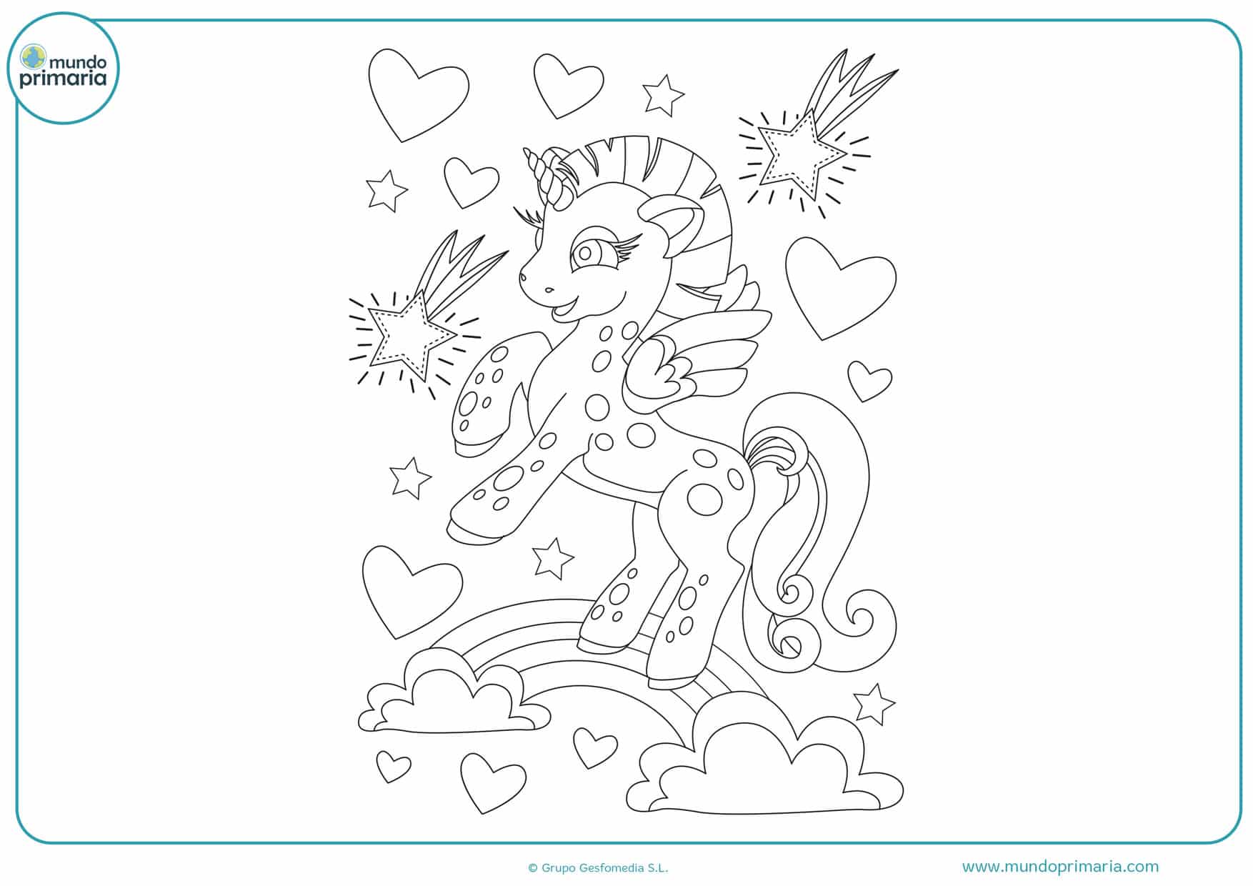 dibujos de unicornios fáciles para colorear