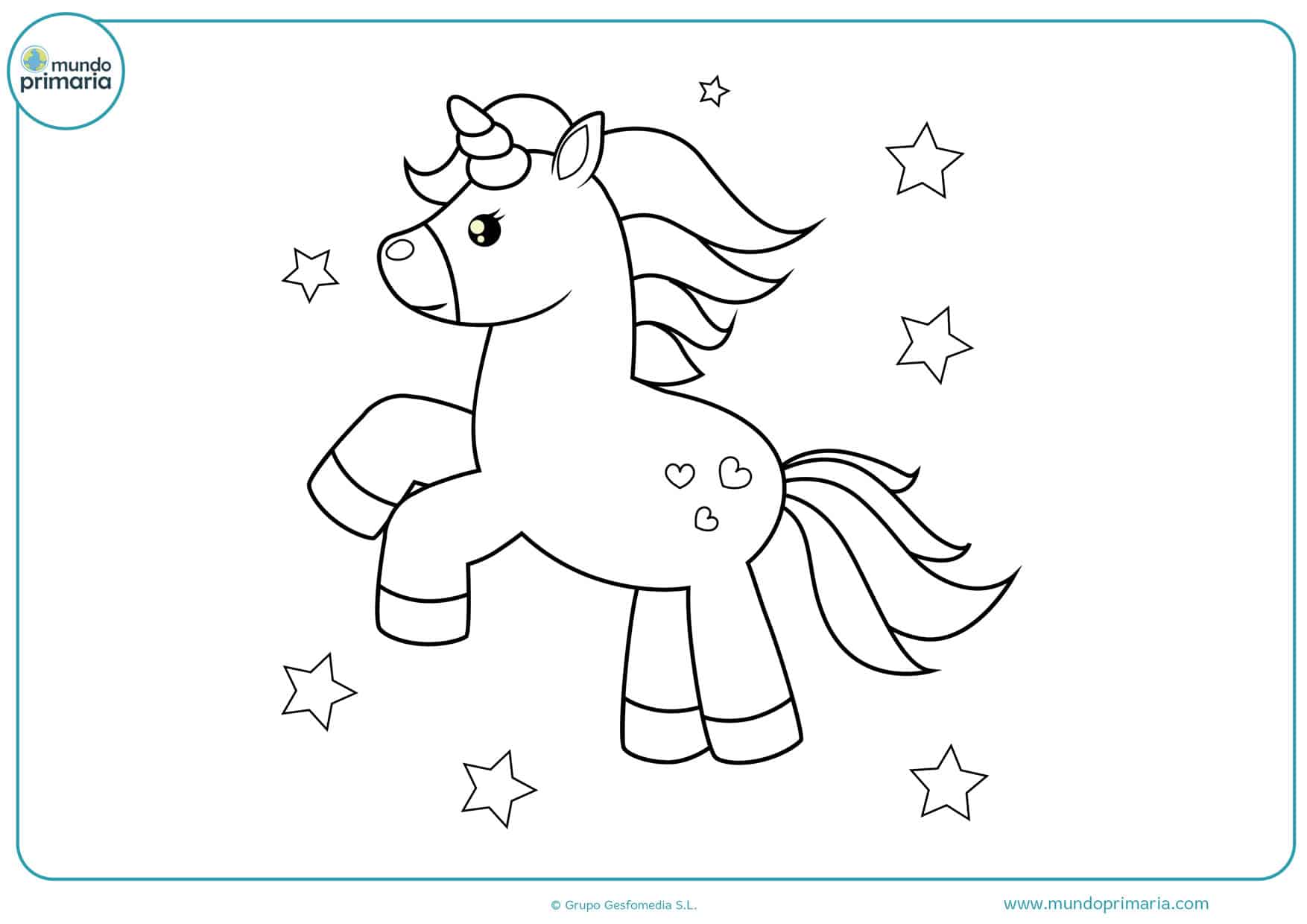 Dibujos de unicornios para Colorear - Mundo Primaria