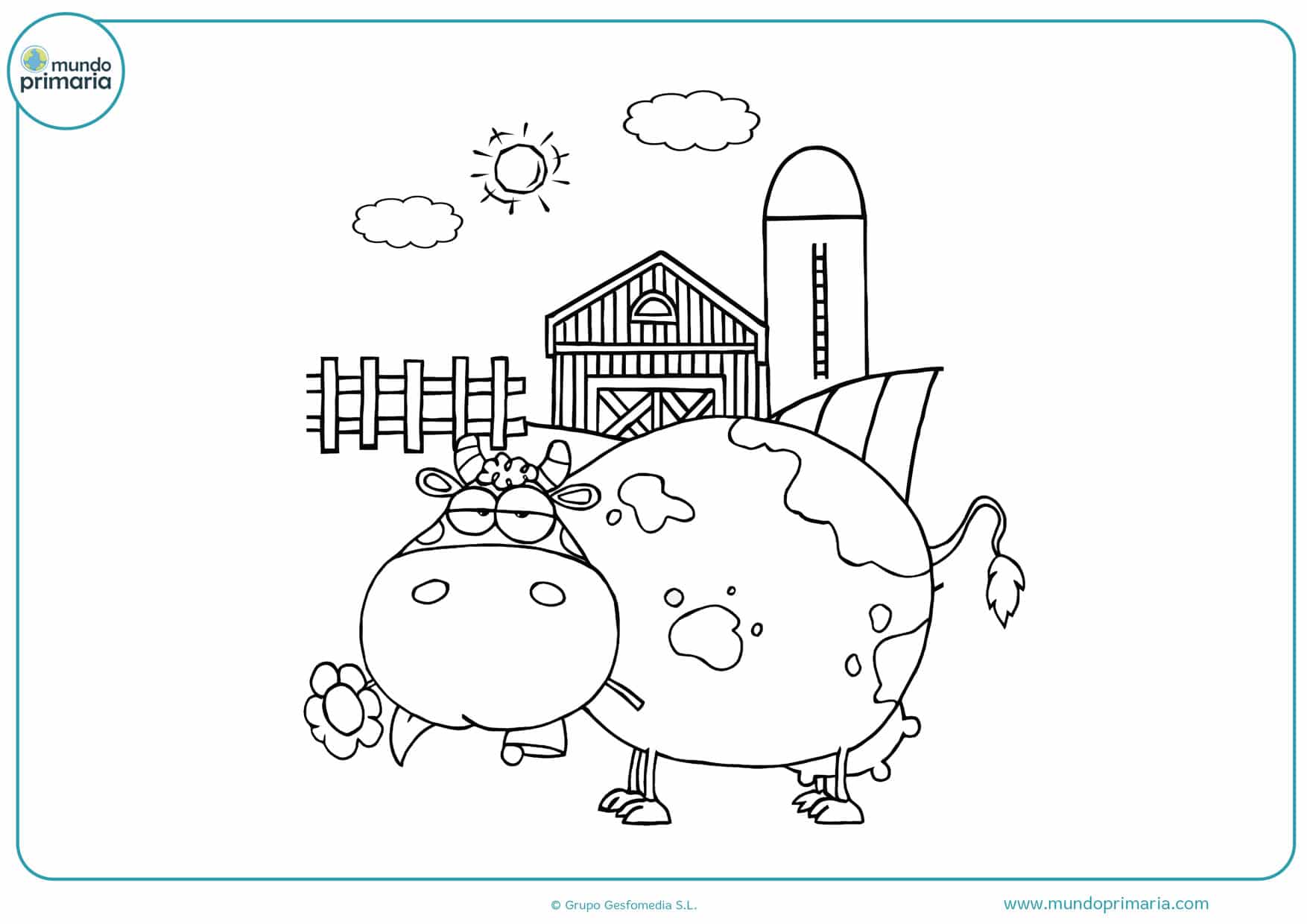 dibujos de vacas para colorear infantiles