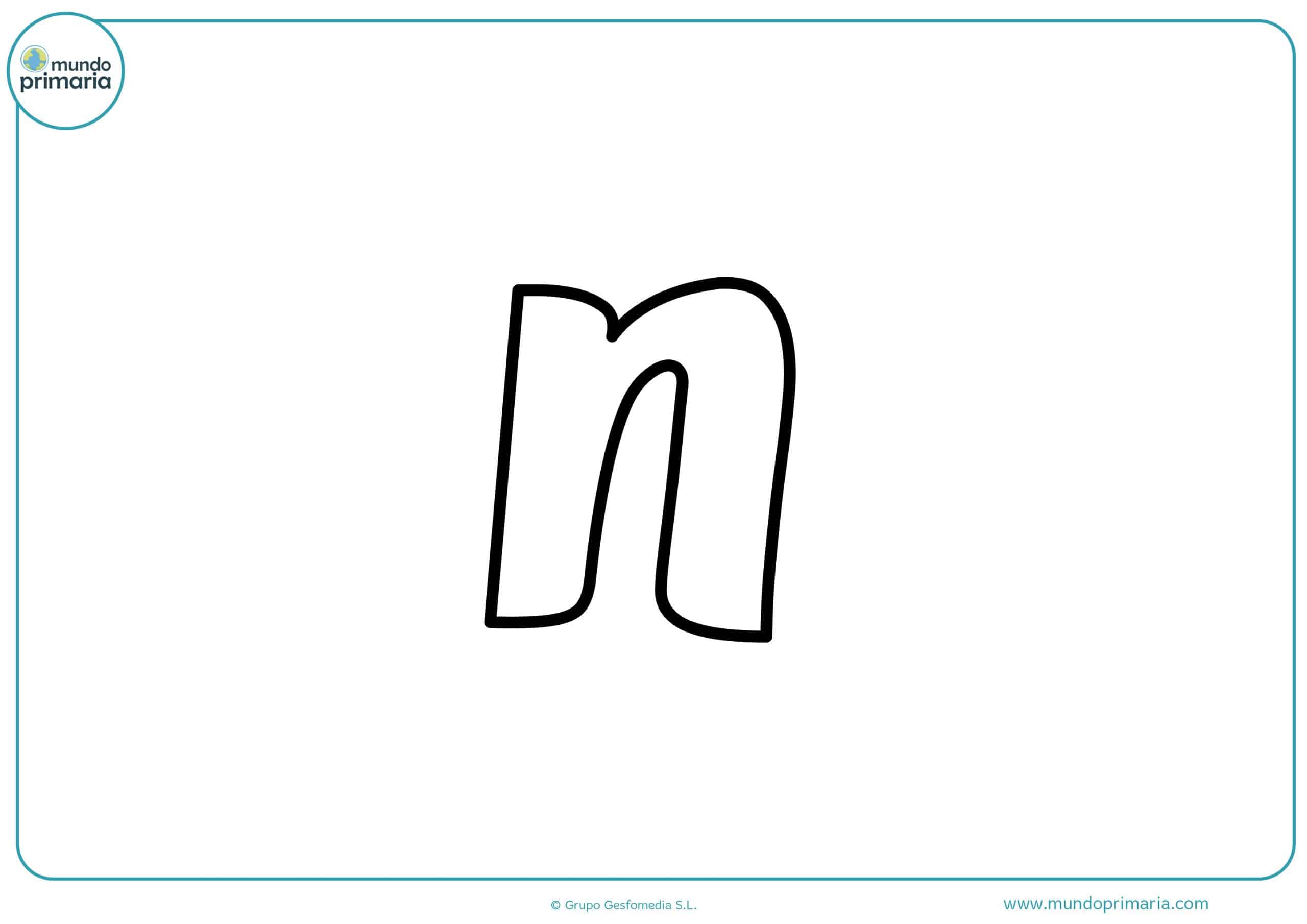 dibujos de letras n minúsculas para colorear