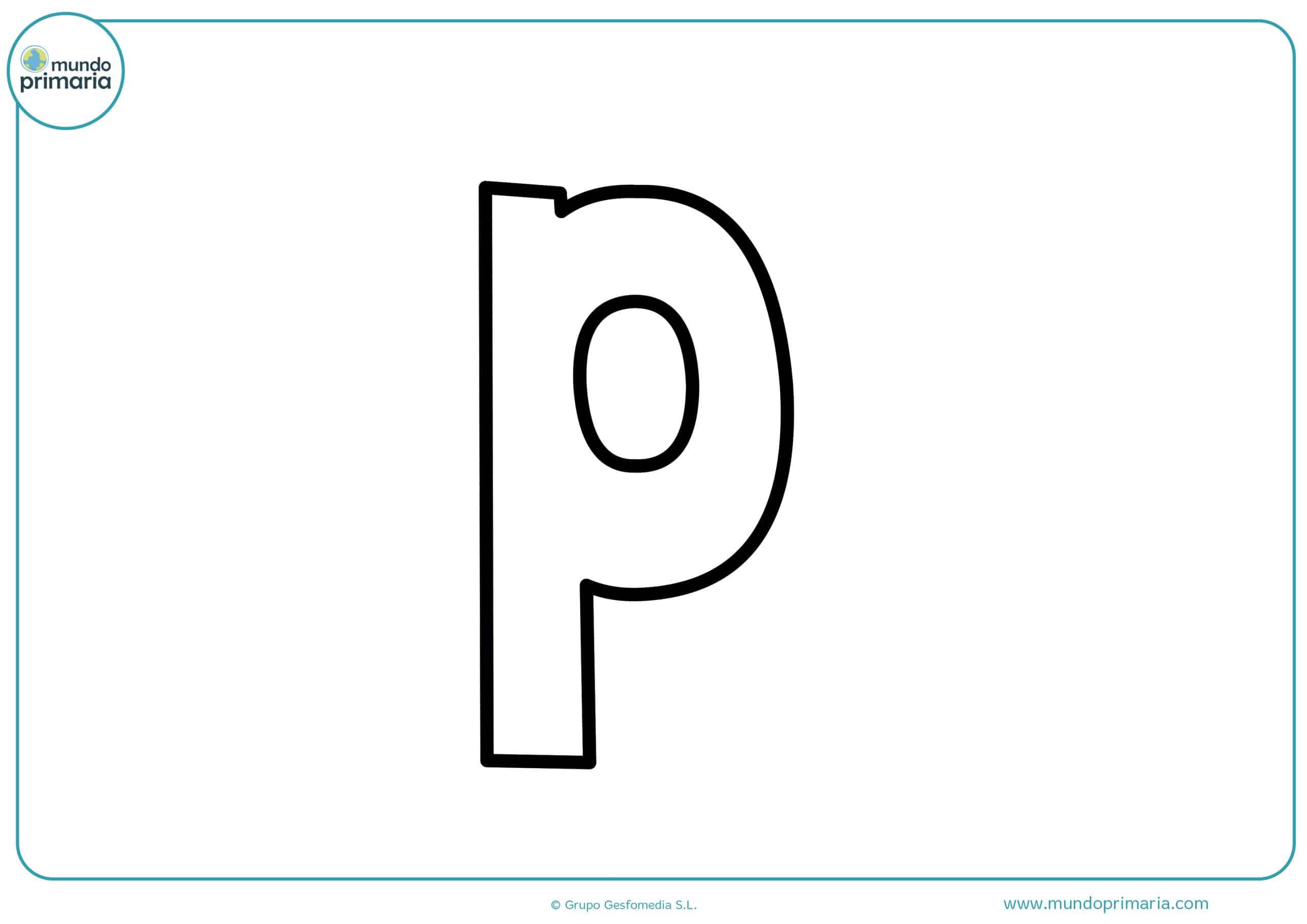 dibujos de letras p minúsculas para colorear