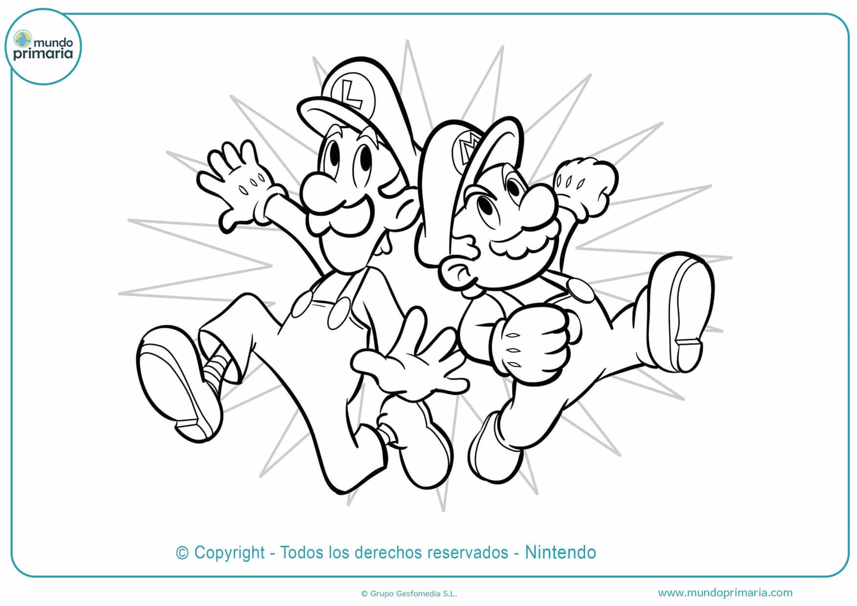 mario bros para colorear