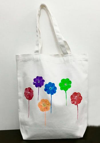 Bolsa tela pintada a mano