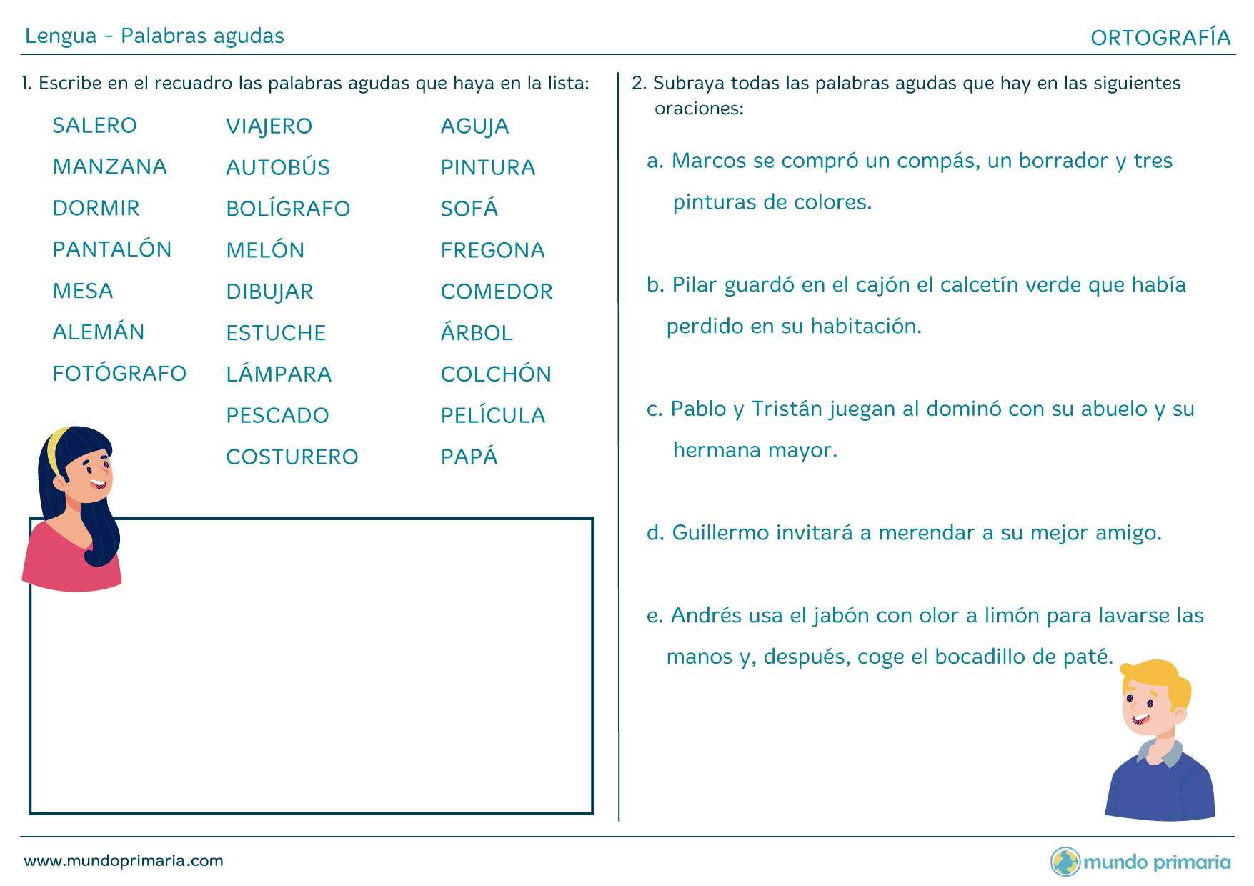 Las palabras agudas 【¿Qué son? ¿Cómo se acentúan?】