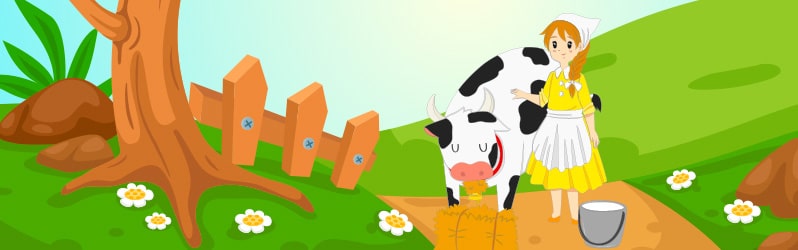 Fábula en inglés para niños The milkmaid