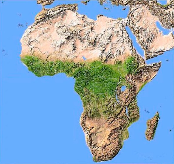 África mapa físico