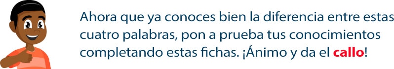 Diferencias entre callo y cayo para niños