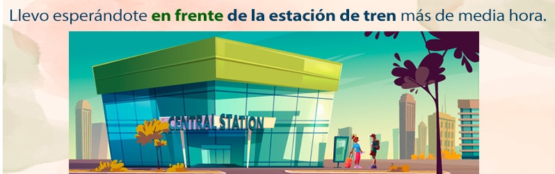 En frente o enfrente para niños