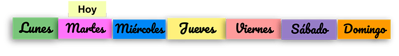 Días de la semana para niños en primaria