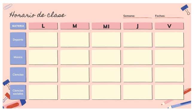 Los días de la semana en primaria