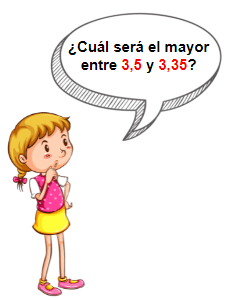 Comparación de números decimales para niños