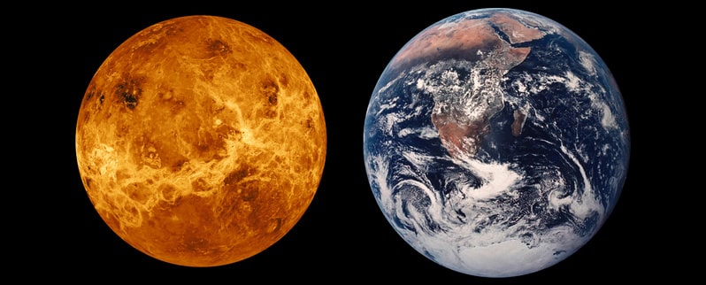 Tamaño de Venus respecto de la Tierra