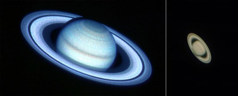 Vista de Saturno desde un telescopio
