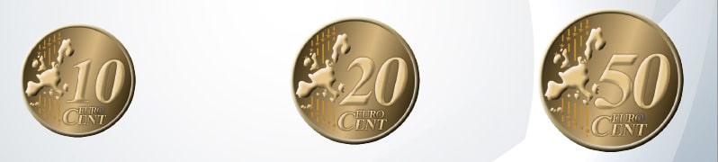 Monedas y billetes de euro para niños en primaria