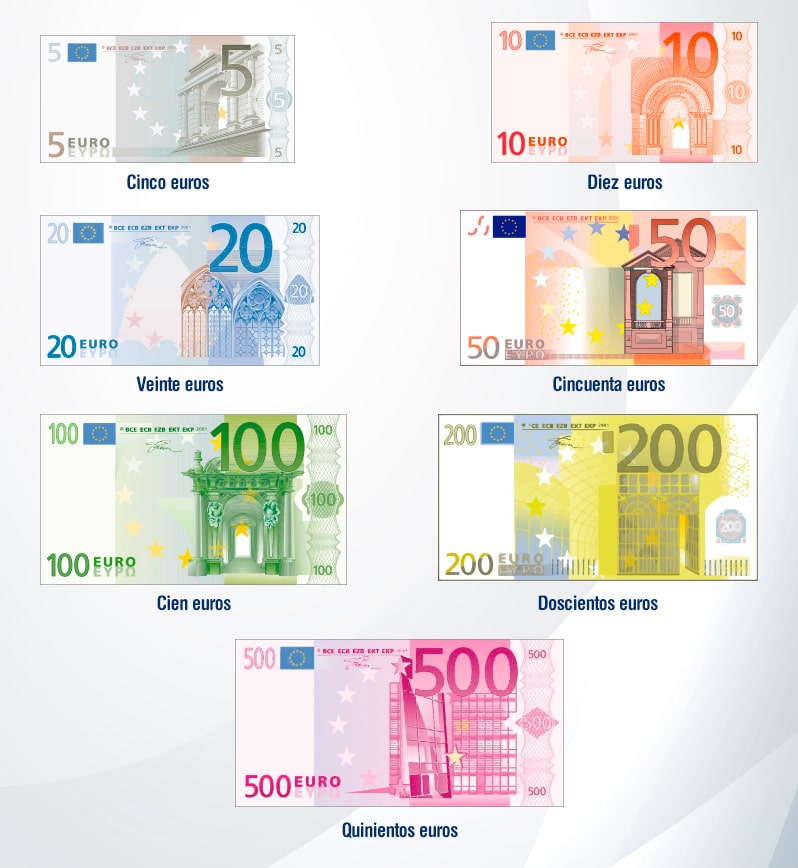 Moneda y billetes de euro para primaria para niños